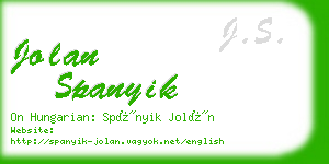 jolan spanyik business card